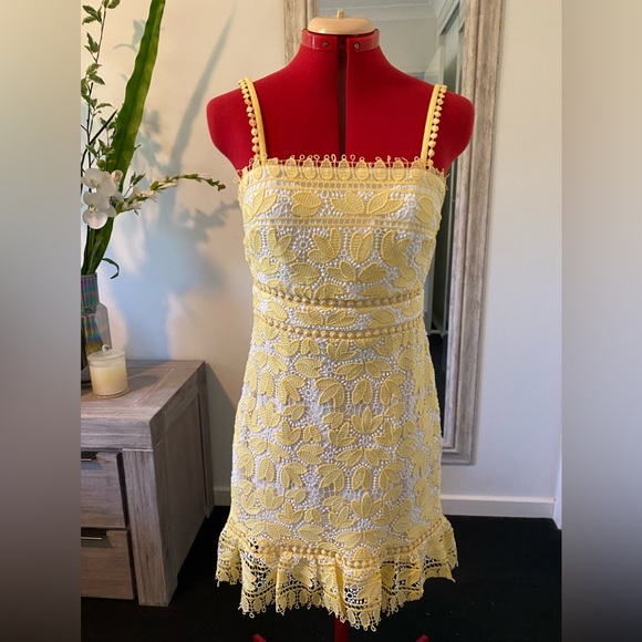 Forever New Dresses & Skirts - Size 10  - Forever New soft yellow embroidered summer dress